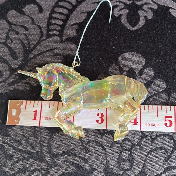 Blown Glass Iridescent Unicorn Holiday Ornament - Picture 6 of 7